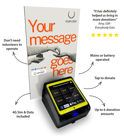 Tap For Good Contactless Card Reader For Cashless Donations (New 2026 Device)